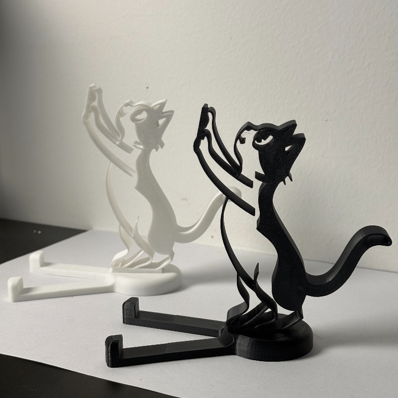 Tablet Holder Accessories - Abstract Hollow Line Cat Phone Stand