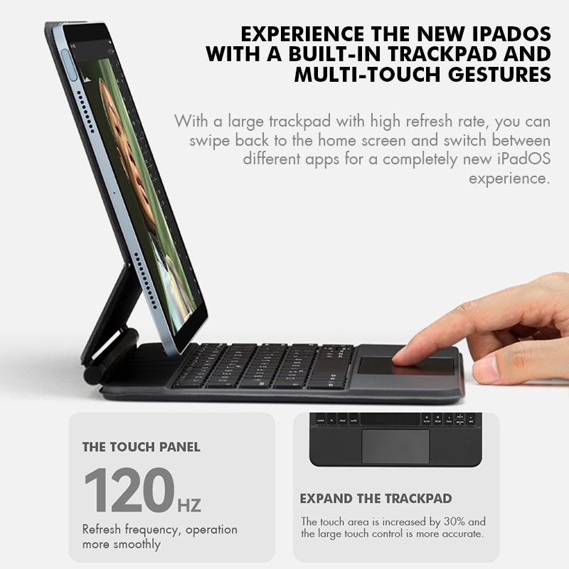 GOOJODOQ Backlight Magic Keybo - đánh giá và giá Ipad Cover Folio